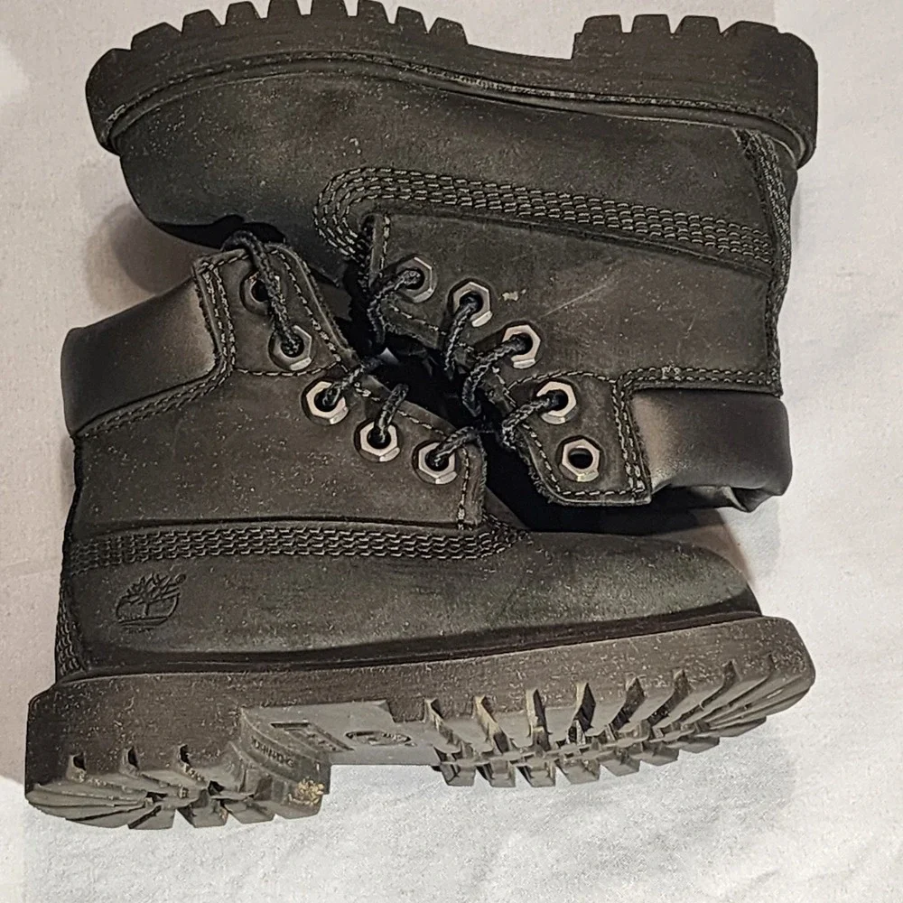 Timberland Premium Waterproof Toddler Boys Size 6‎ Black Leather Boots 12807